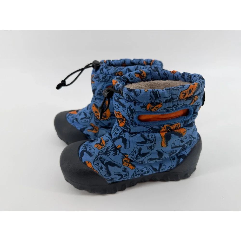 Bogs BMOC Snow Dino Kids 13 Blue‎ Orange Waterproof Winter Boots 72758K-460